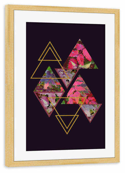 Poster mit Rahmen kiefer "Purple Fall" artboxONE - Natur,Abstrakt,Geometrie