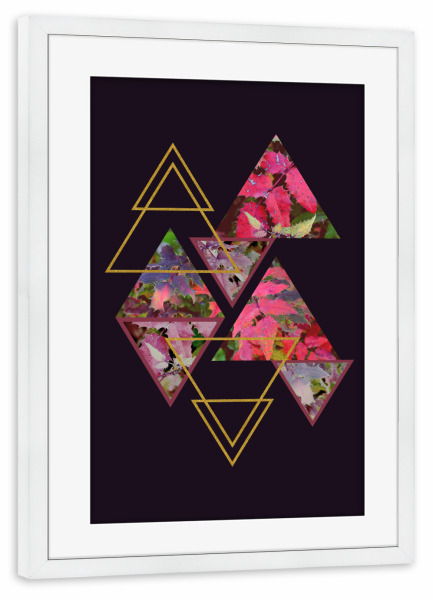 Poster mit Rahmen weiß "Purple Fall" artboxONE - Natur,Abstrakt,Geometrie