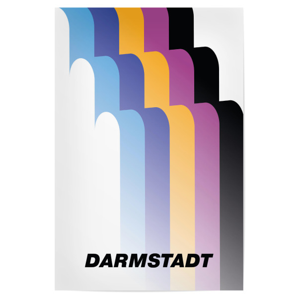 Poster 30x20 cm "Darmstadt" artboxONE - Städte,Typografie,Reise,Abstrakt,Geometrie - City,Darmstadt,Germany,Travel,Laconic,Minimal,Stripes,Deutschland
