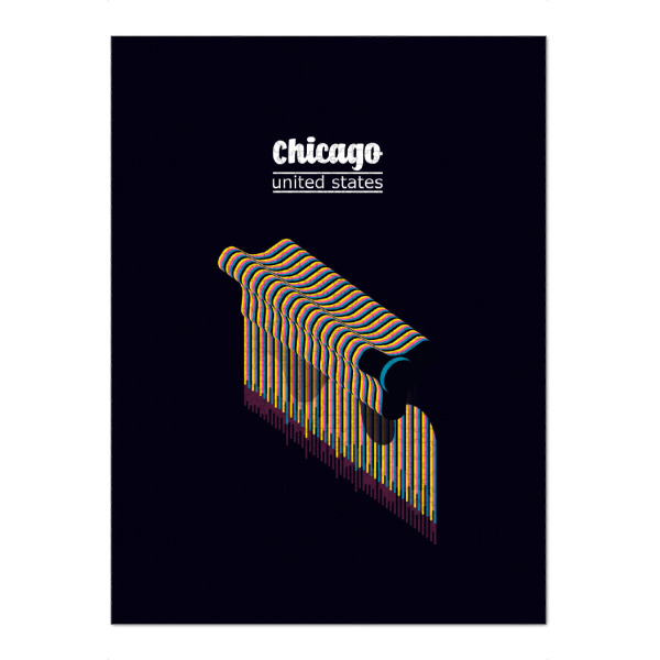 Puzzle Ravensburger "Chicago - United States" artboxONE - Städte,Reise,Geometrie,Städte / Chicago