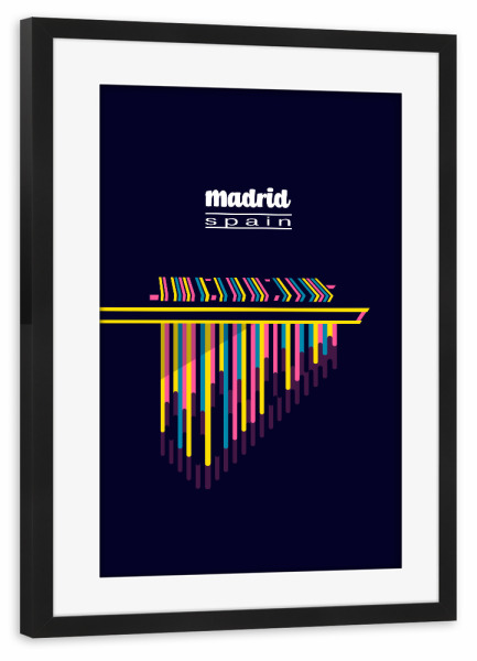 Poster mit Rahmen schwarz "Madrid - Spain" artboxONE - Städte,Typografie,Reise,Architektur