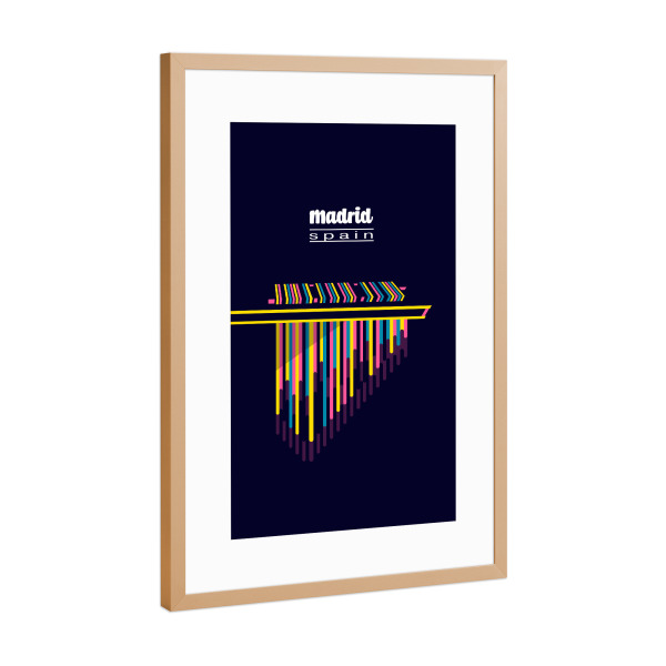 Poster mit Rahmen Kupfer "Madrid - Spain" artboxONE - Städte,Typografie,Reise,Architektur