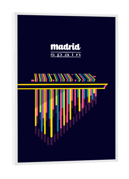 Poster mit weißem Rahmen "Madrid - Spain" artboxONE - Städte,Typografie,Reise,Architektur