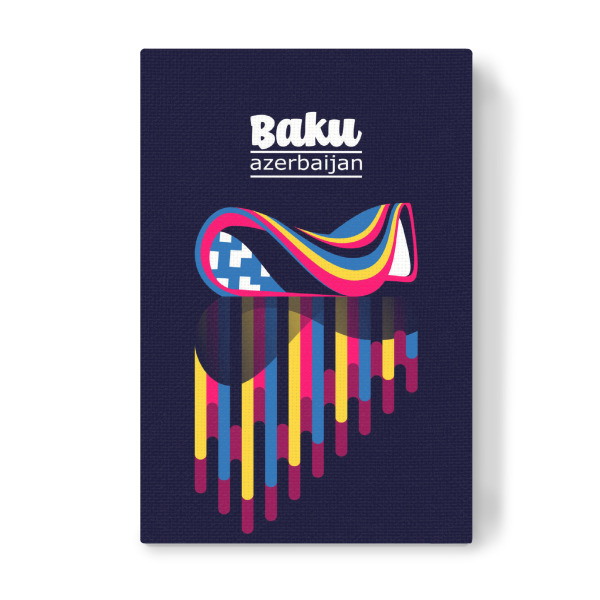 Leinwandbild "Baku - Azerbaijan" artboxONE - Städte,Typografie,Reise,Architektur