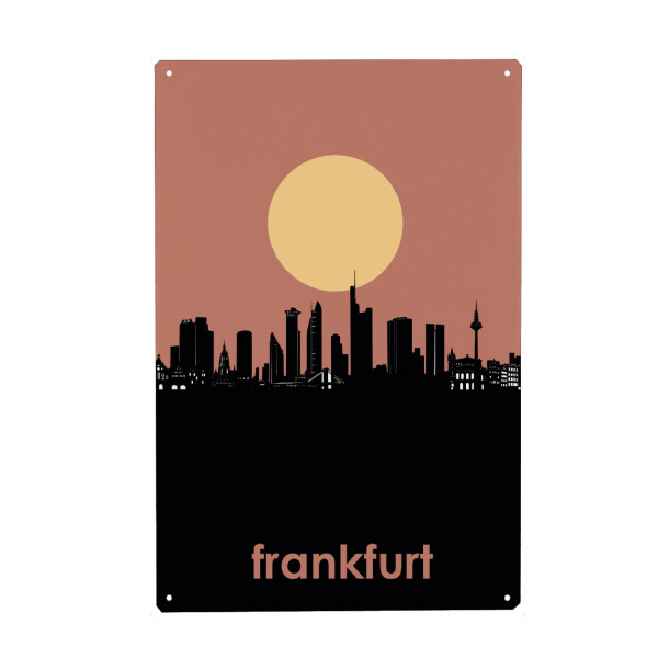 Metall Poster "Frankfurt skyline minimalism" artboxONE - Städte,Reise,Abstrakt,Städte / Frankfurt