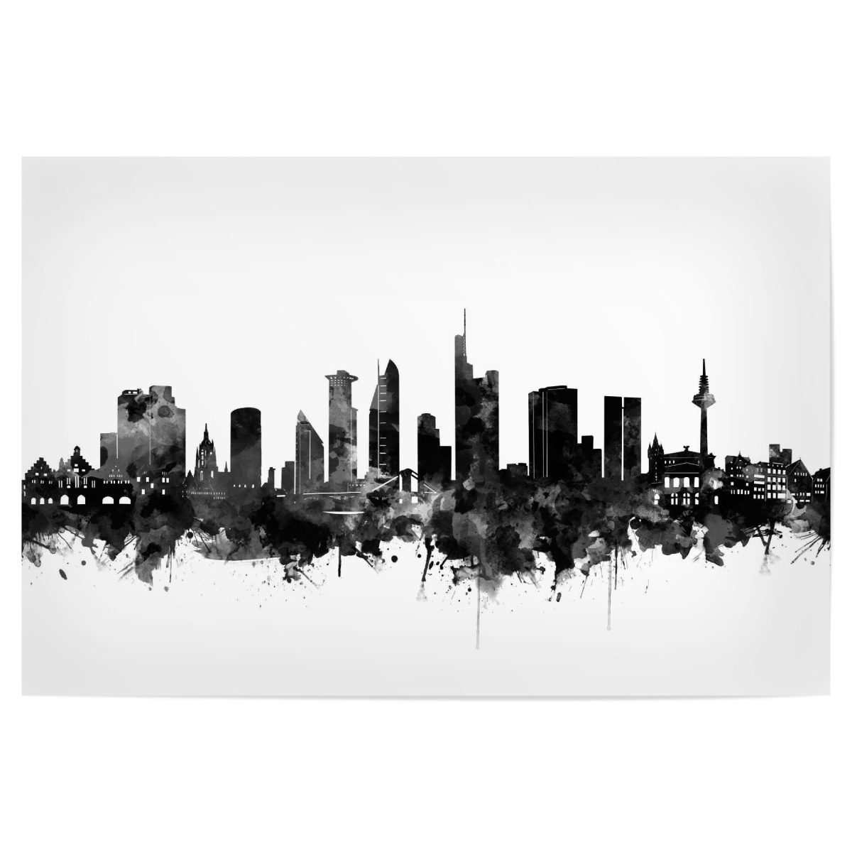 Frankfurt Skyline Black And White Als Poster Bei Artboxone Kaufen