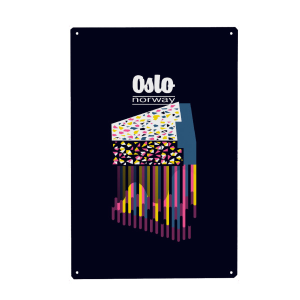 Metall Poster "Oslo - Norway" artboxONE - Städte,Reise,Abstrakt