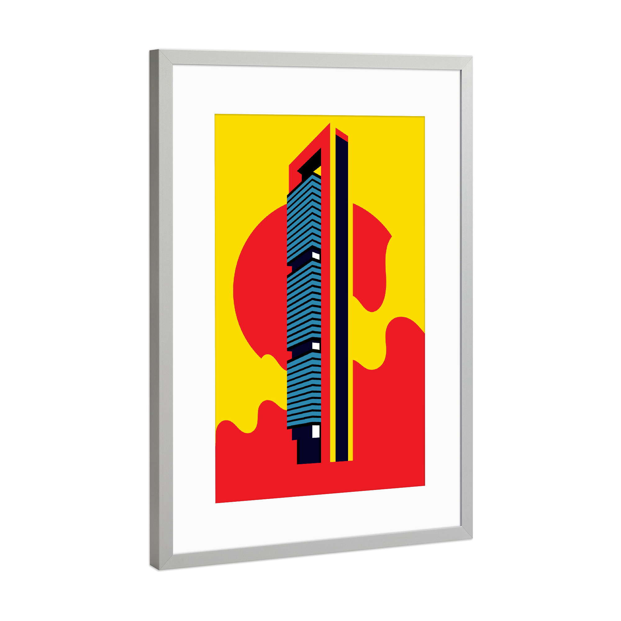 Poster mit Rahmen Silber "Madrid's Skyscraper" artboxONE - Reise,Architektur,Reise / Länder