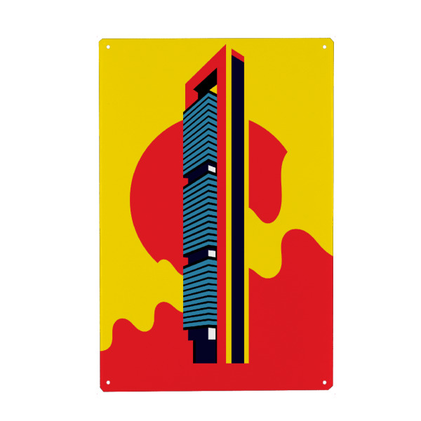 Holzbild "Madrid's Skyscraper" artboxONE - Reise,Architektur,Reise / Länder