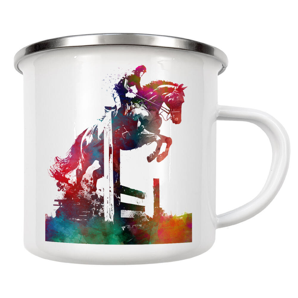 Emaille Tasse "Reitsportkunst A" artboxONE - Sport - Reitkunst,Pferd,Sport,Reiten,Reiter