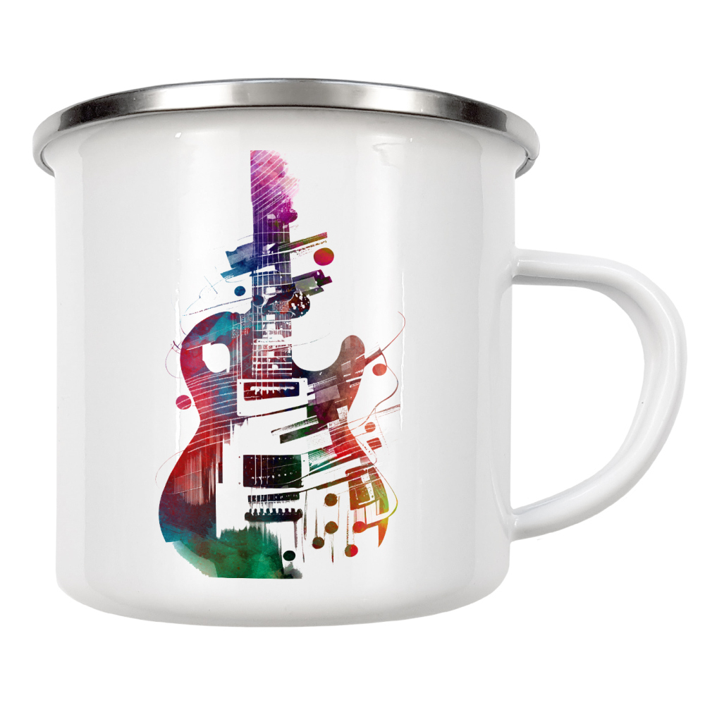 Emaille Tasse "Kunst der Gitarrenmusik" artboxONE - Musik - Gitarre,Gitarren,Musik,Instrument,Musikinstrument,Band,Jazz