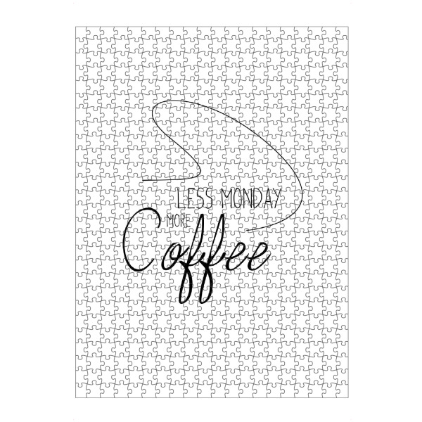 Puzzle Ravensburger "Less Monday" artboxONE - Typografie,Essen & Trinken,Schwarzweiß