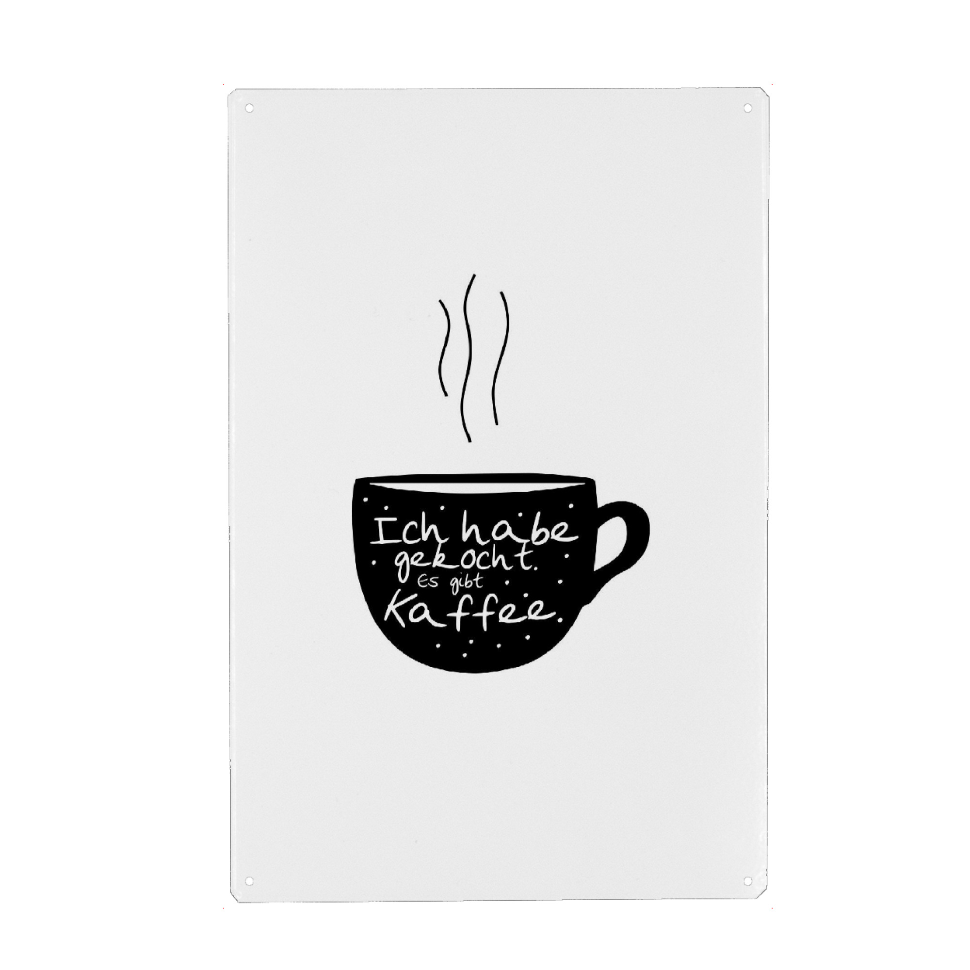 Metall Poster "Kaffeekochen" artboxONE - Typografie,Essen & Trinken,Schwarzweiß