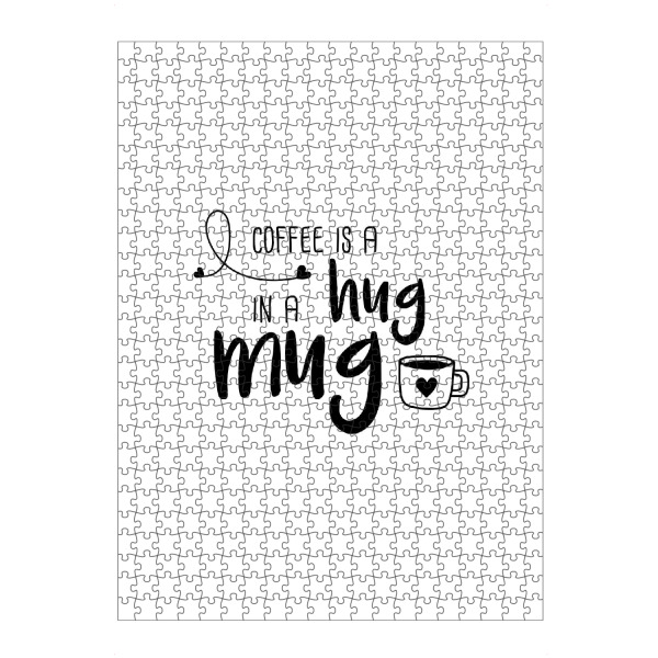 artboxONE Puzzle "Hug in a Mug" artboxONE - Typografie,Essen & Trinken,Schwarzweiß