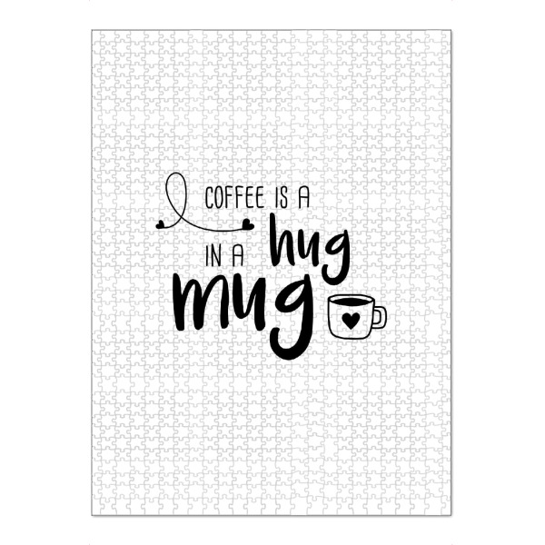 Puzzle Ravensburger "Hug in a Mug" artboxONE - Typografie,Essen & Trinken,Schwarzweiß