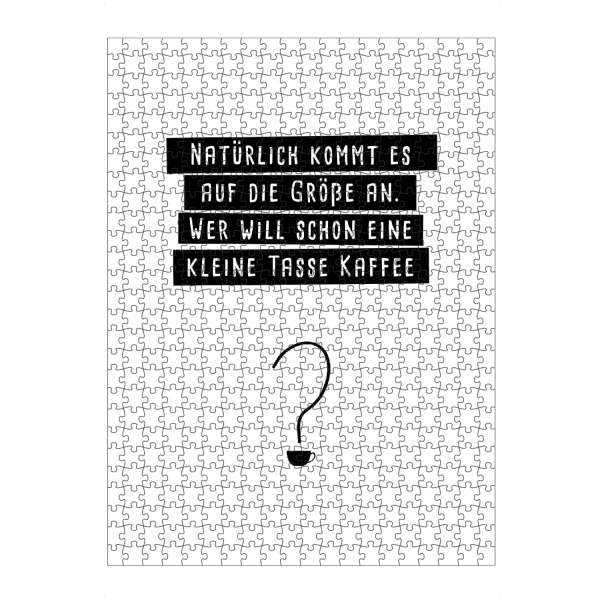 artboxONE Puzzle "Auf die Größe kommt es an" artboxONE - Typografie,Essen & Trinken,Schwarzweiß