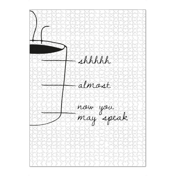 Puzzle Ravensburger "Cup Scale" artboxONE - Typografie,Essen & Trinken,Schwarzweiß - Coffee,Cup,Shhhh,Almost - Bild coffee