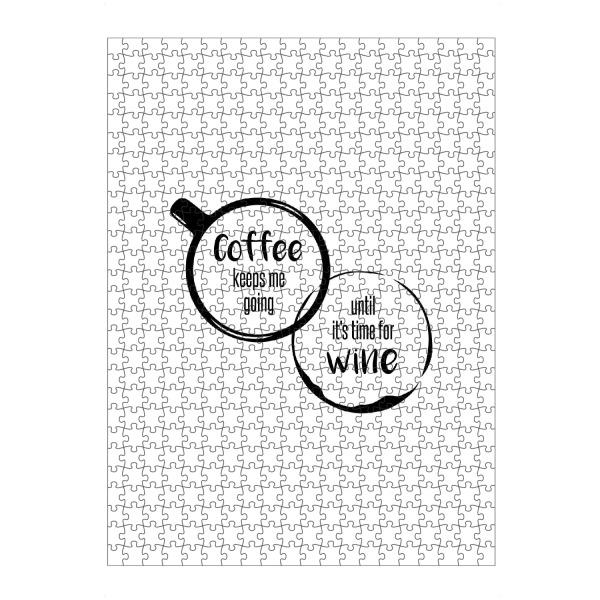 artboxONE Puzzle "Coffee & Wine" artboxONE - Typografie,Essen & Trinken,Schwarzweiß,Essen & Trinken / Alkohol