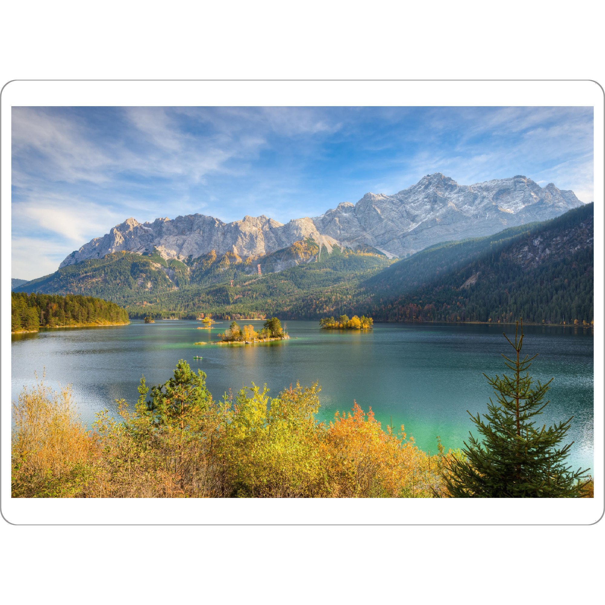 Tischset "Eibsee in Bayern" artboxONE - Natur,Reise,Reise / Länder - Eibsee,See,Bayern,Berge,Zugspitze,Deutschland,Alpen,Herbst - Bild Eibsee