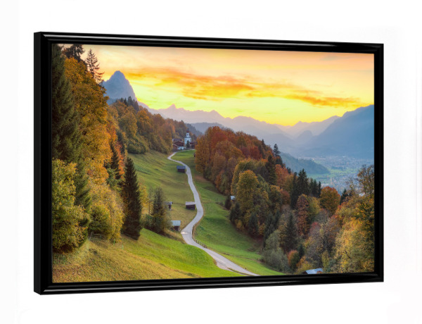 Poster mit schwarzem Rahmen "Wamberg Garmisch-Partenkirchen" artboxONE - Natur,Reise,Reise / Länder