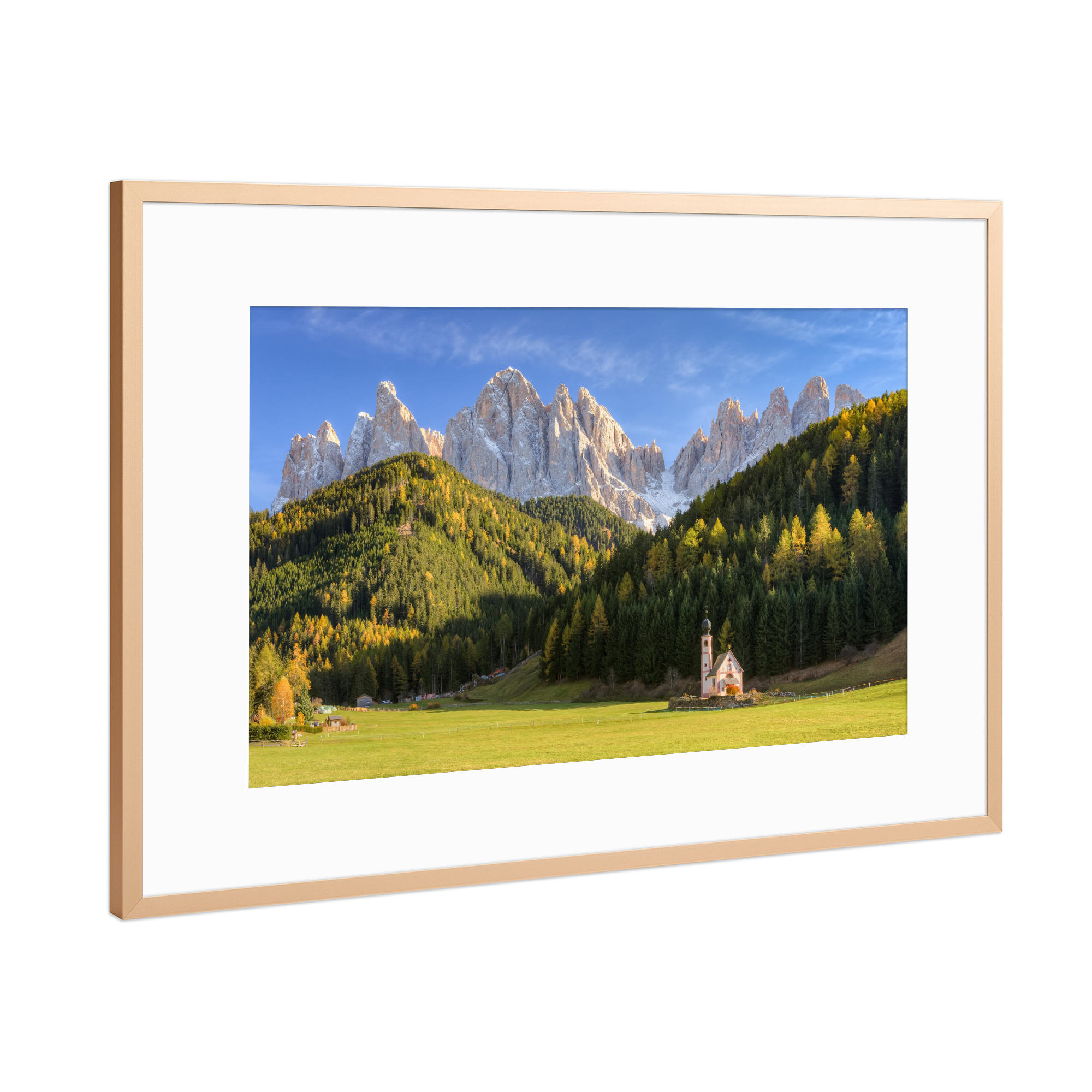 Poster mit Rahmen Kupfer "Im Villnösstal in Südtirol" artboxONE - Natur,Reise,Reise / Länder