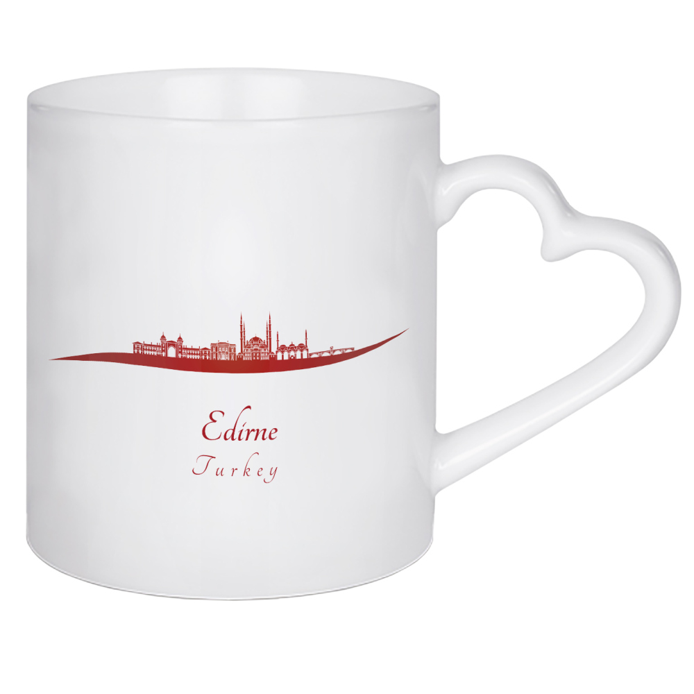 Herztasse "Edirne-Skyline in Rot" artboxONE - Städte