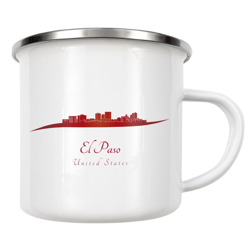 Emaille Tasse "El Paso-Skyline in Rot" artboxONE - Städte