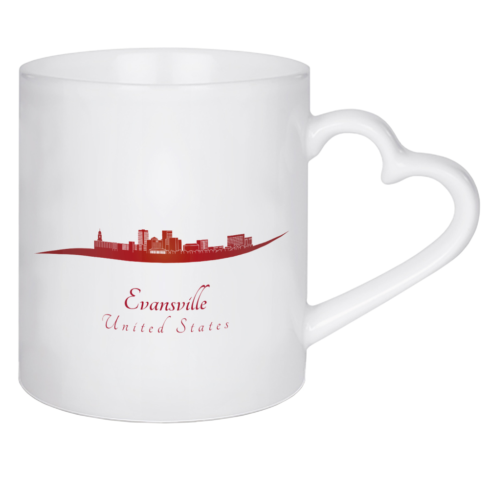 Herztasse "Evansville-Skyline im Rot" artboxONE - Städte