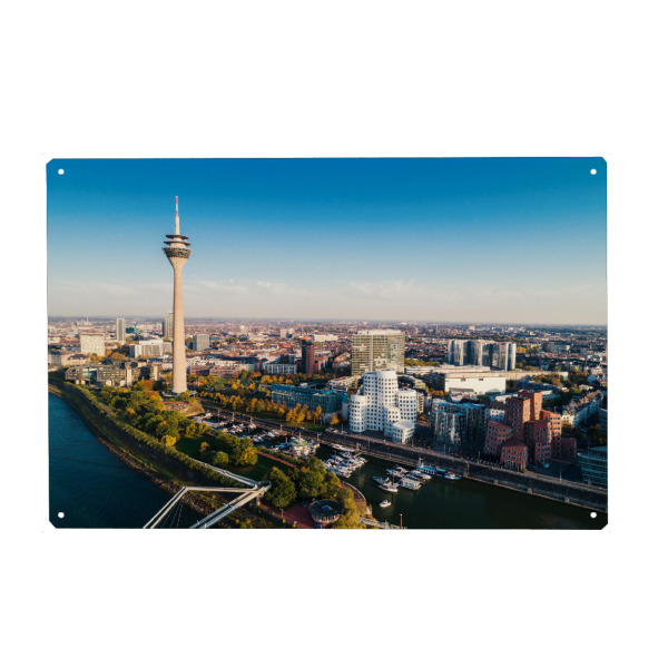 Metall Poster "Düsseldorf 3" artboxONE - Städte,Städte / Düsseldorf - Düsseldorf,Medienhafen,Nordrhein-westfalen,Nrw,Deutschland,Germany