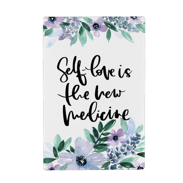 Metall Poster "Self-love" artboxONE - Typografie,Floral