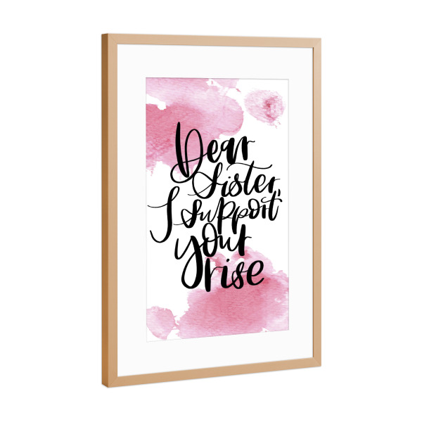 Poster mit Rahmen Kupfer "Dear Sister" artboxONE - Typografie
