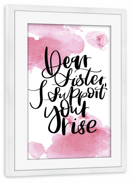 Poster mit Rahmen weiß "Dear Sister" artboxONE - Typografie