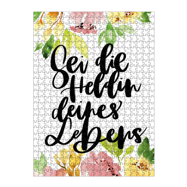 artboxONE Puzzle "Heldin deines Lebens" artboxONE - Typografie,Floral,Sport / Motivation - Floral,Typografie,Heldin,Feminismus,Girlpower,Aquarell