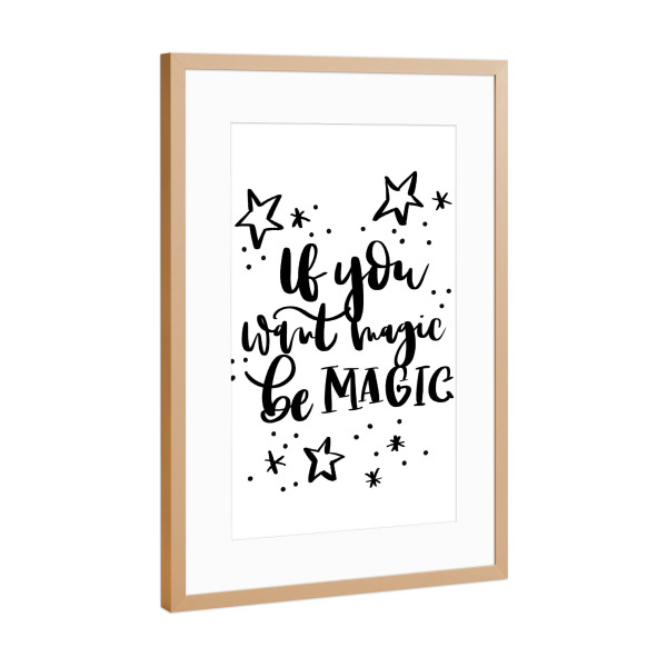 Poster mit Rahmen Kupfer "Be Magic" artboxONE - Typografie,Schwarzweiß,Sport / Motivation