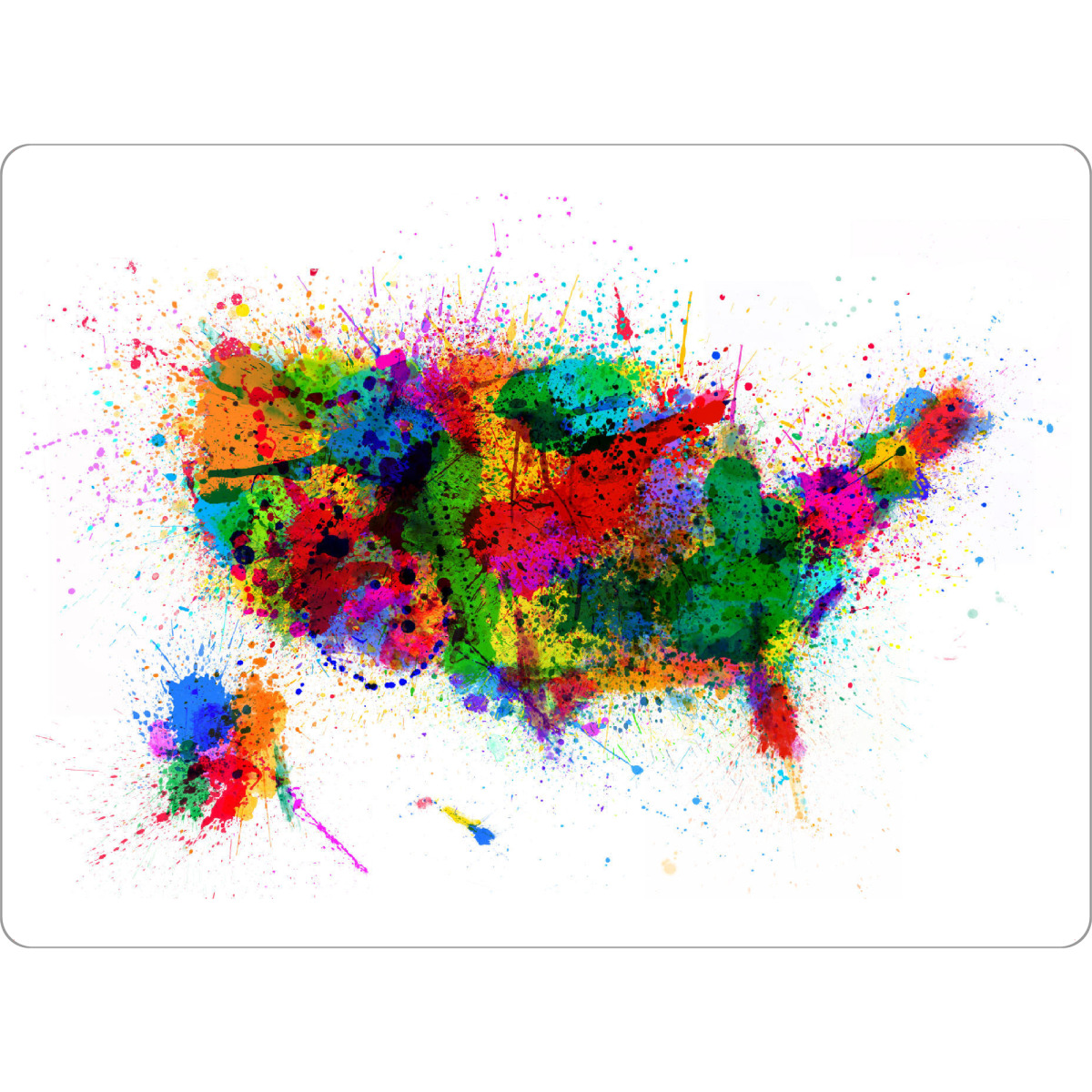 Tischset "United States Paint Splashes Map" artboxONE - Reise,Reise / Länder,Kartografie