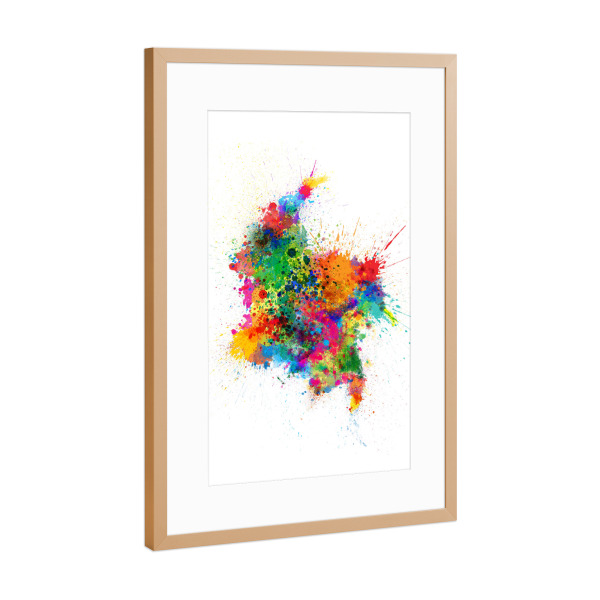 Poster mit Rahmen Kupfer "Colombia Paint Splashes Map" artboxONE - Reise,Reise / Länder,Kartografie