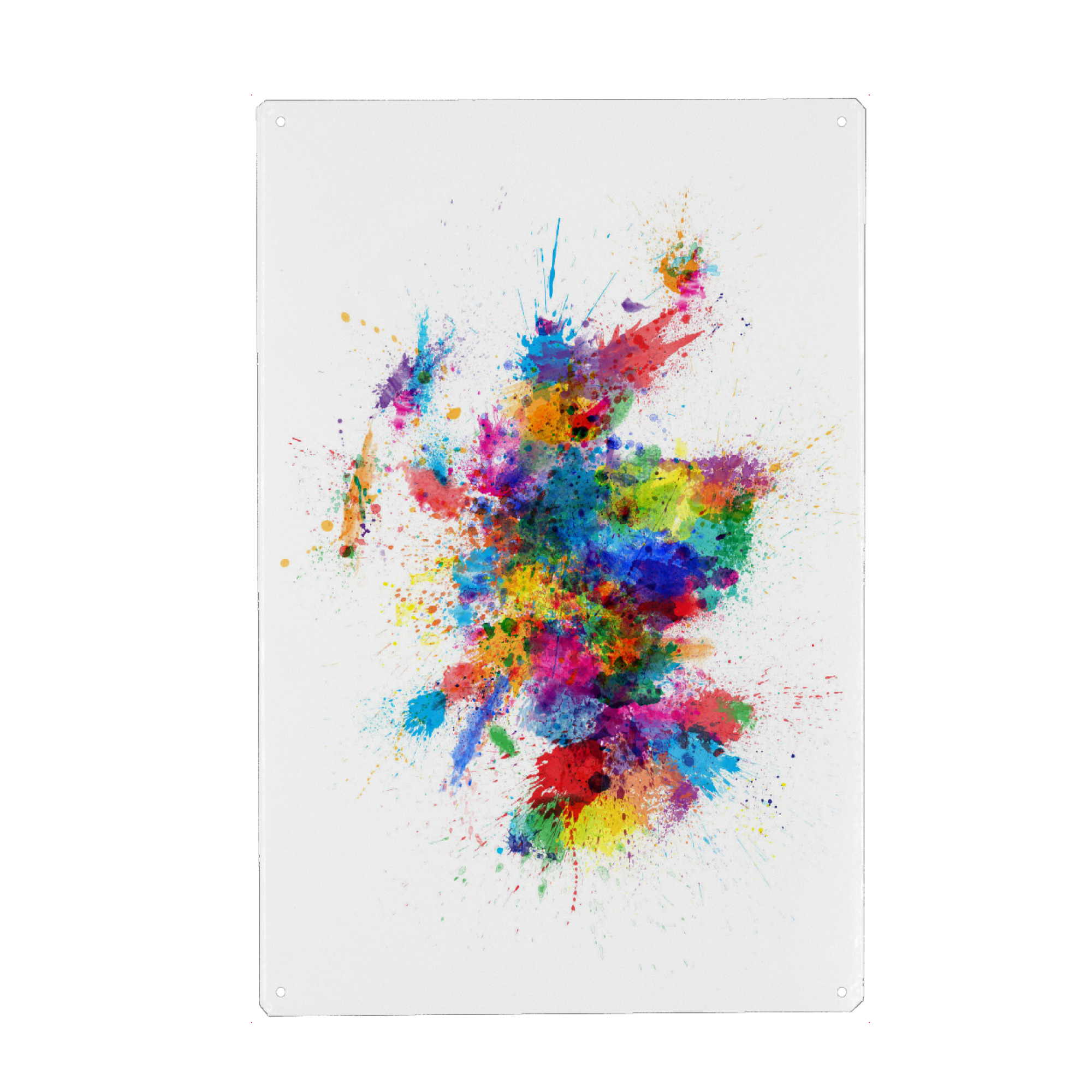 Holzbild "Scotland Paint Splashes Map" artboxONE - Reise,Reise / Länder,Kartografie