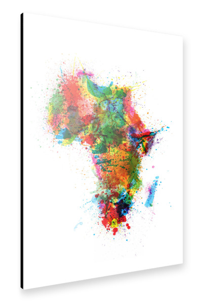 Alu-Dibond "Paint Splashes Map of Africa" 30x20 cm artboxONE