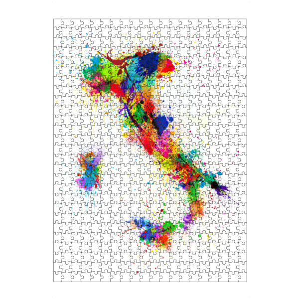Puzzle Ravensburger "Italy Map Paint Splashes" artboxONE - Reise,Reise / Länder,Kartografie