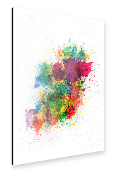 Alu-Dibond "Ireland Map Paint Splashes" 30x20 cm artboxONE
