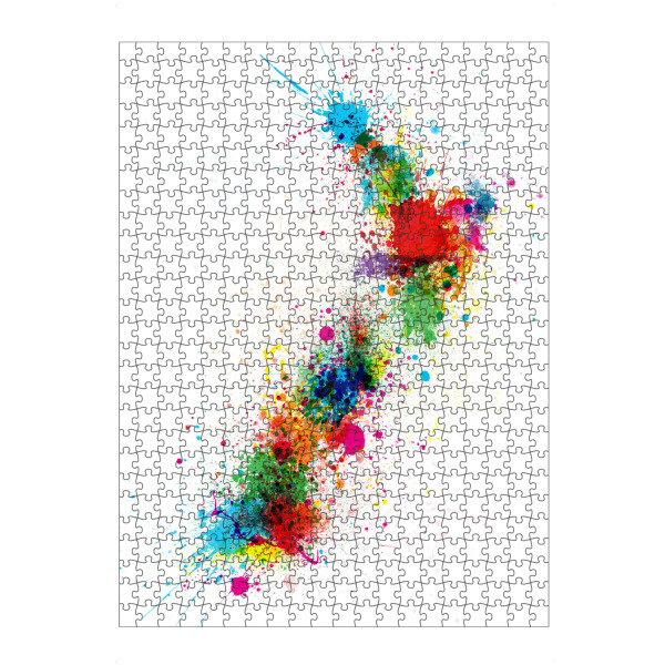 artboxONE Puzzle "New Zealand Paint Splashes Map" artboxONE - Reise,Reise / Länder,Kartografie