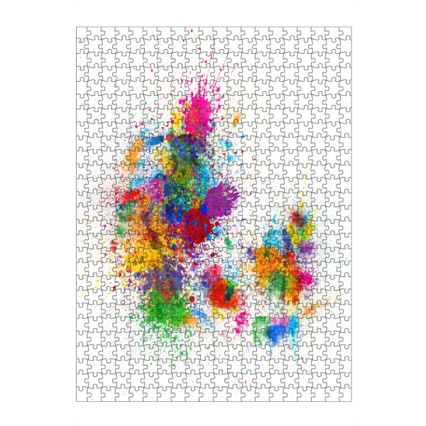 artboxONE Puzzle "Denmark Paint Splashes Map" artboxONE - Reise,Reise / Länder,Kartografie
