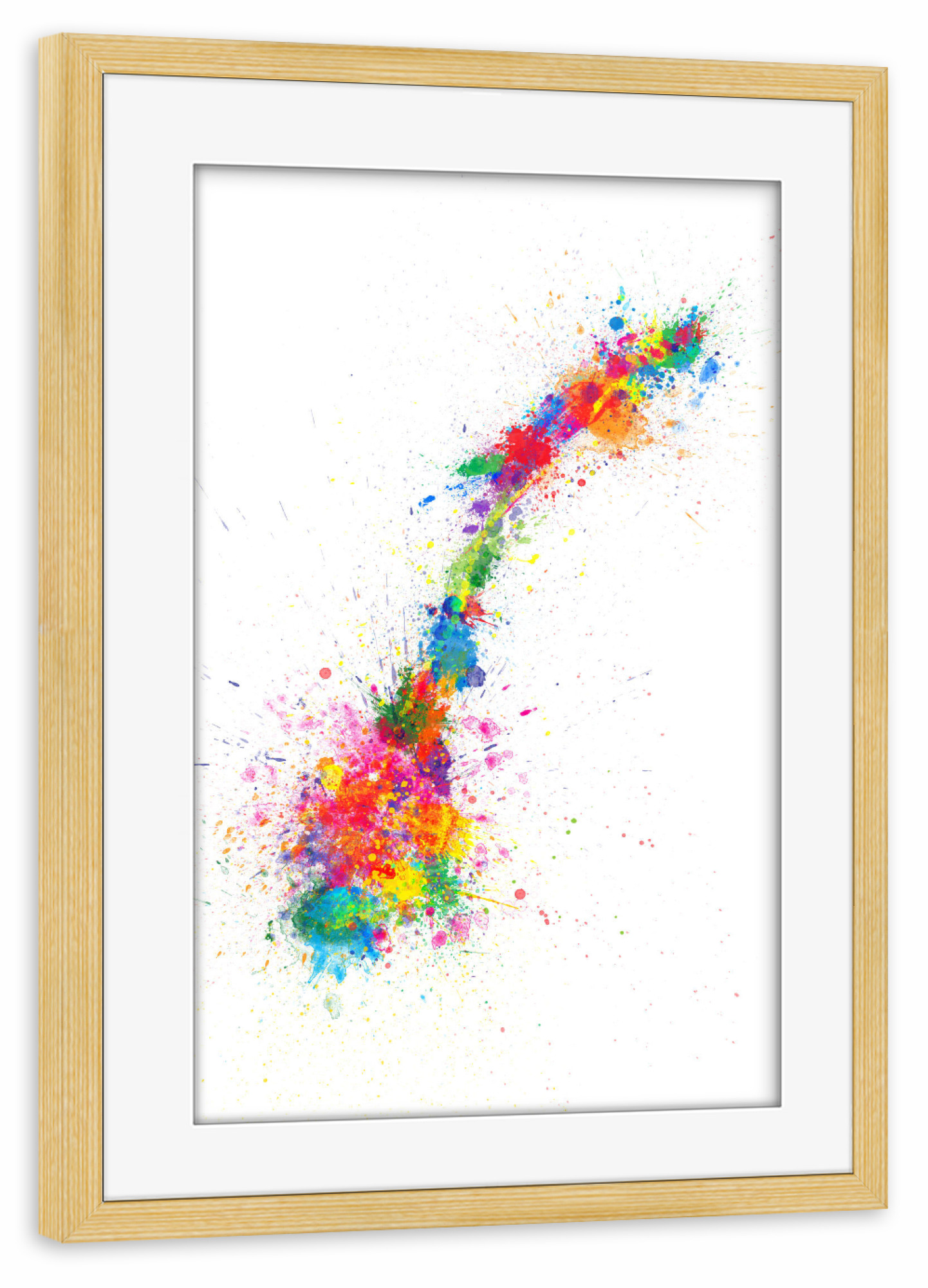 Poster mit Rahmen kiefer "Norway Paint Splashes Map" artboxONE - Reise,Reise / Länder,Kartografie