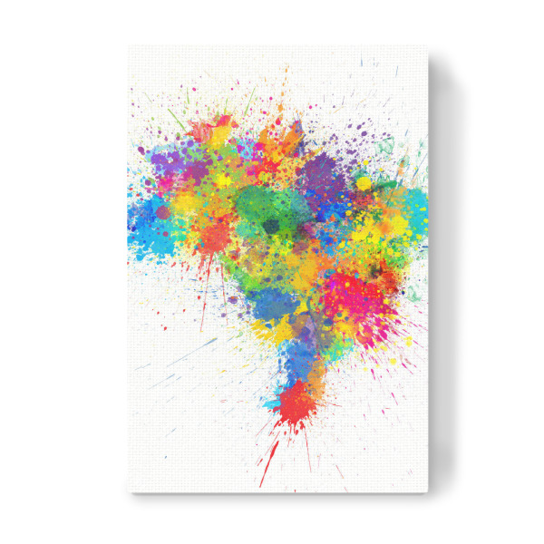 Leinwandbild "Brazil Paint Splashes Map" artboxONE - Reise,Reise / Länder,Kartografie