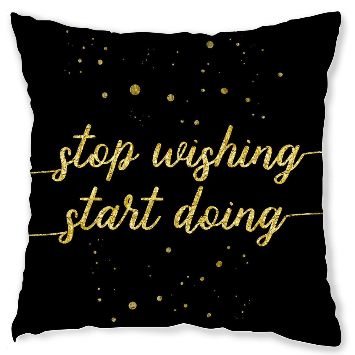 Design-Kissen "STOP WISHING START DOING | gold" artboxONE - Typografie