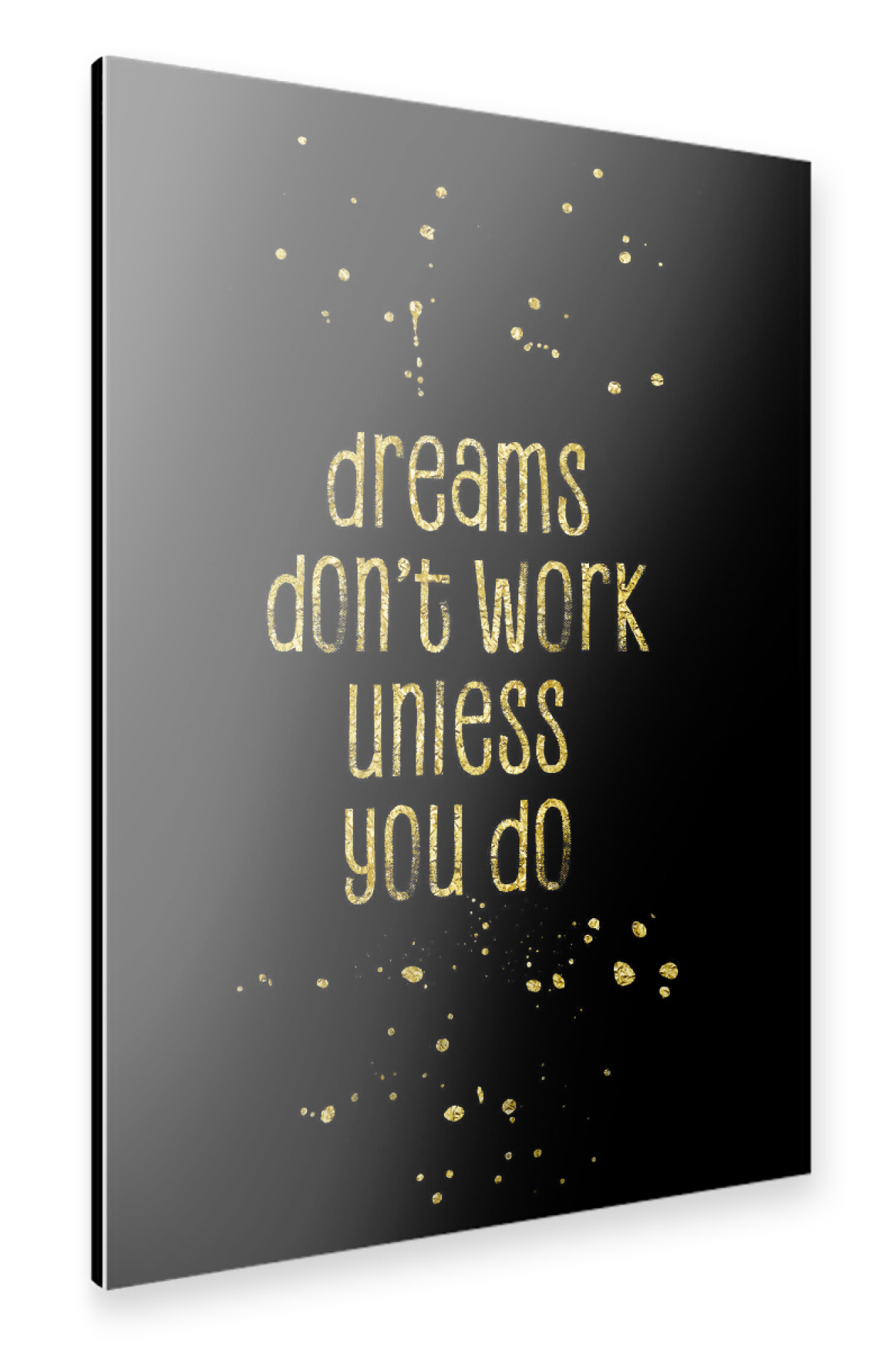 Alu-Dibond "TEXT ART Dreams | gold" 75x50 cm artboxONE