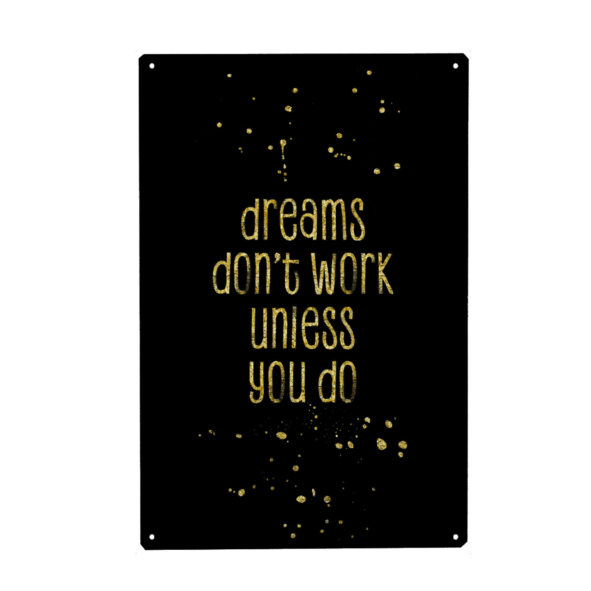 Metall Poster "TEXT ART Dreams | gold" artboxONE - Typografie