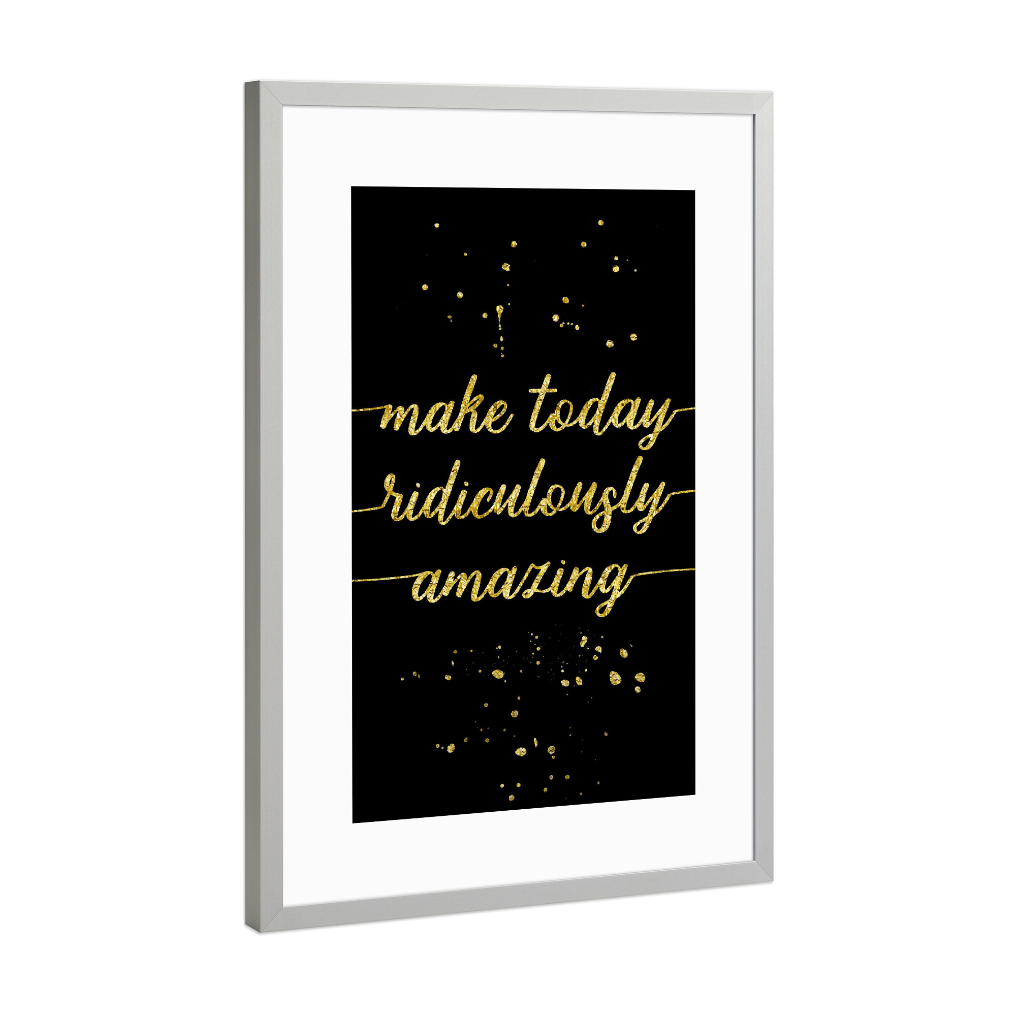 Poster mit Rahmen Silber "Make today amazing | gold" artboxONE - Typografie