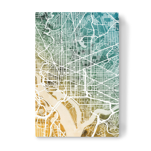 Leinwandbild "Washington DC City Map" artboxONE - Städte,Städte / Washington,Kartografie