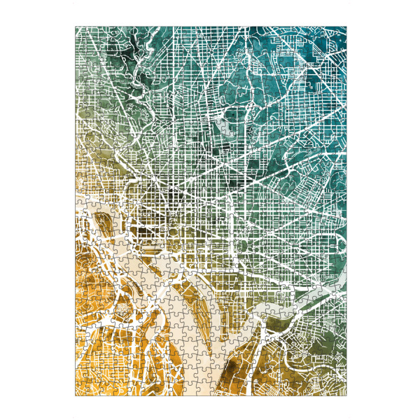 Puzzle Ravensburger "Washington DC City Map" artboxONE - Städte,Städte / Washington,Kartografie